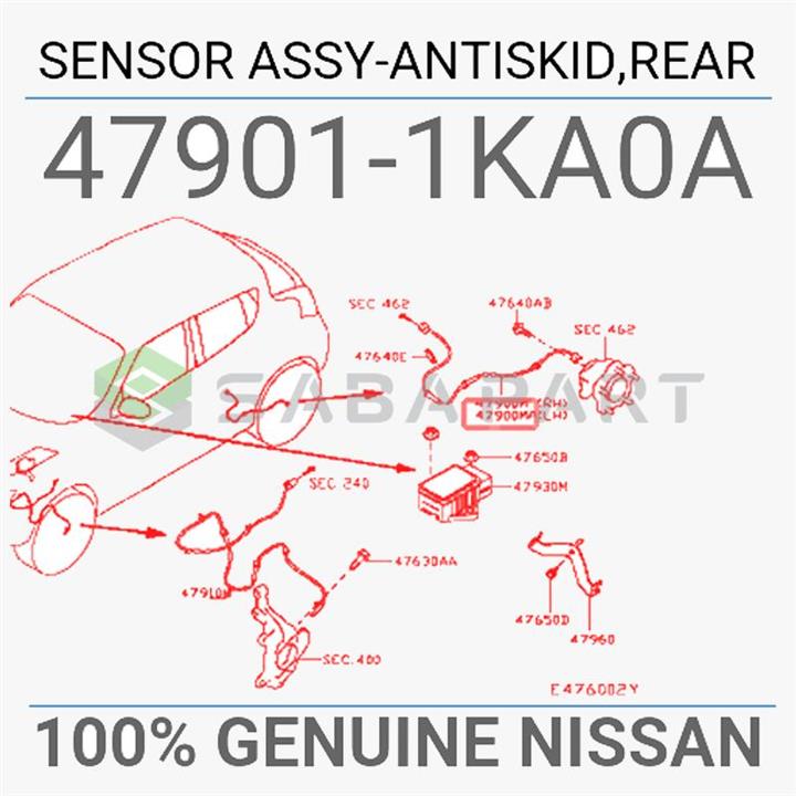سنسور ABS (ای بی اس) چرخ نیسان جوک منطقه آزاد – عقب سمت چپ – محصول اصلی